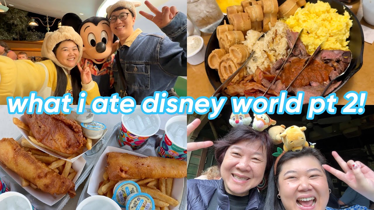 what i ate at disney world part 2! 😋 (mk & epcot, BEST character dining, trying viral snacks)