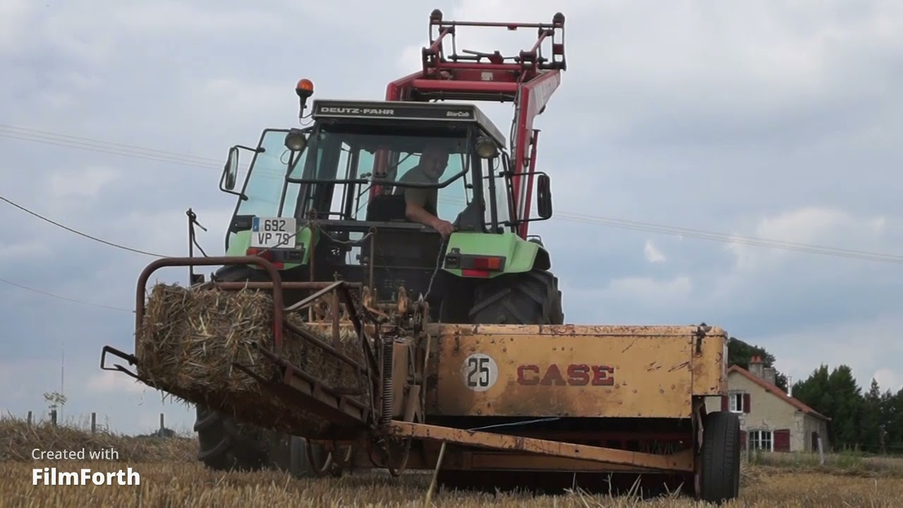 Bottelage de paille avec presse Case F200