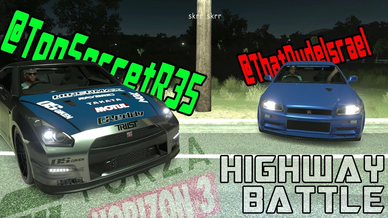TOP END Battle R34 vs R35 W/ThatDudeIsrael - Forza Horizon 3