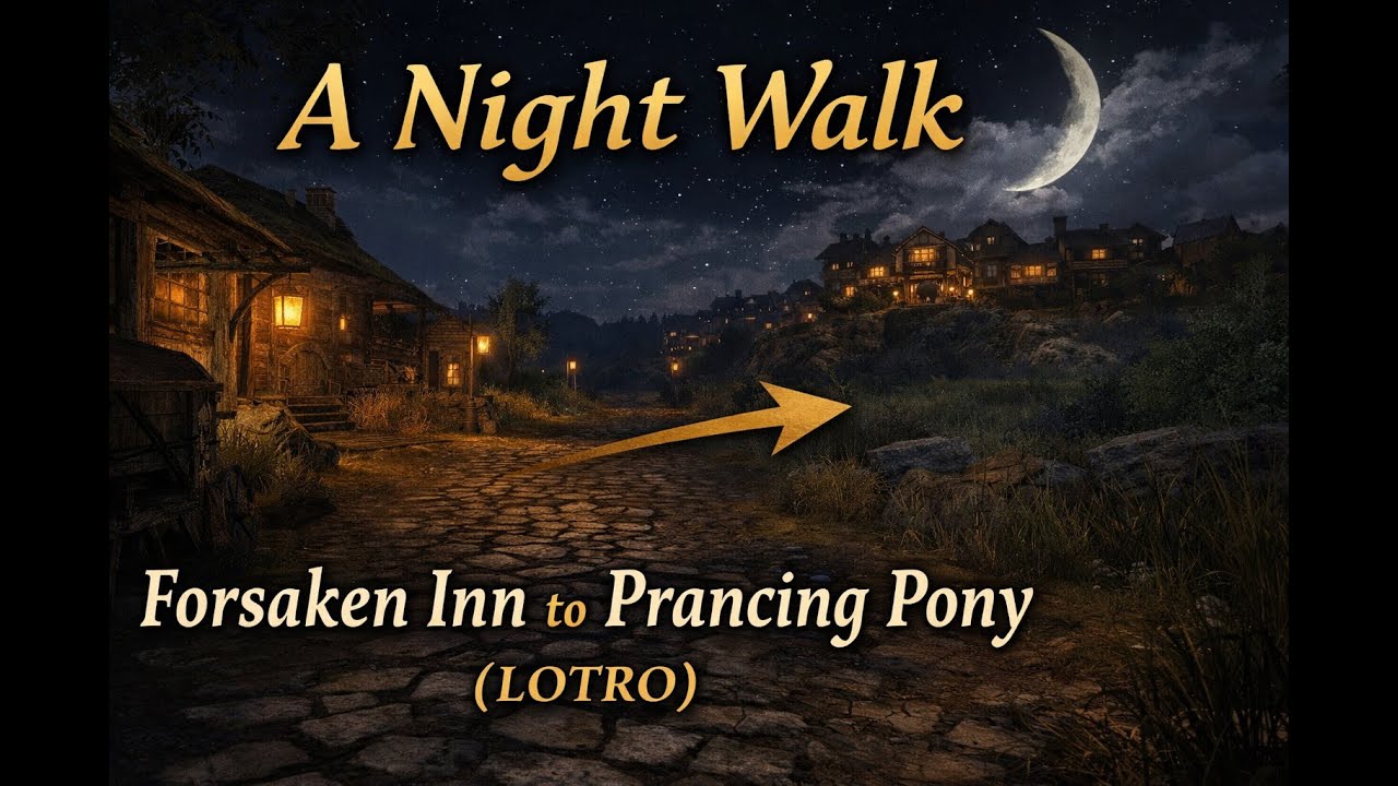 A Night Walk Through Bree | LOTRO Ambient Gameplay