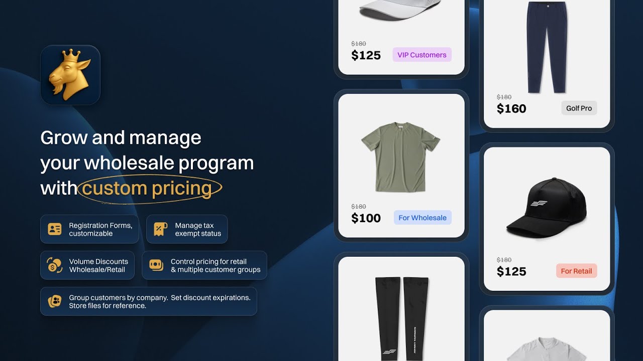 Wholesale on any Shopify plan, Wholesale GOAT app by Conspire