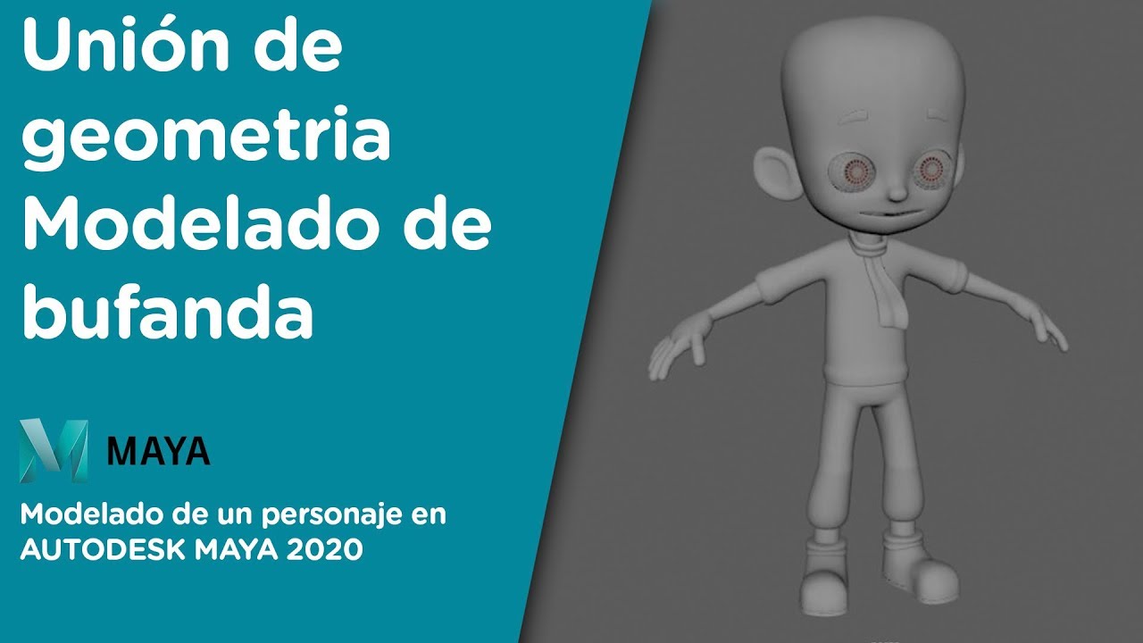 13- Modelado de un personaje en MAYA 2020 / Unión de Geometria / modelado de bufanda
