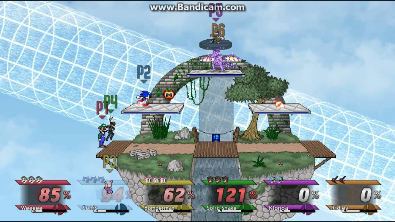 Super Smash Bros. Crusade (Weegee Vs  Sonic Vs  Bomberman Vs  Snake Vs  Klonoa Vs  Ridley) Part 1