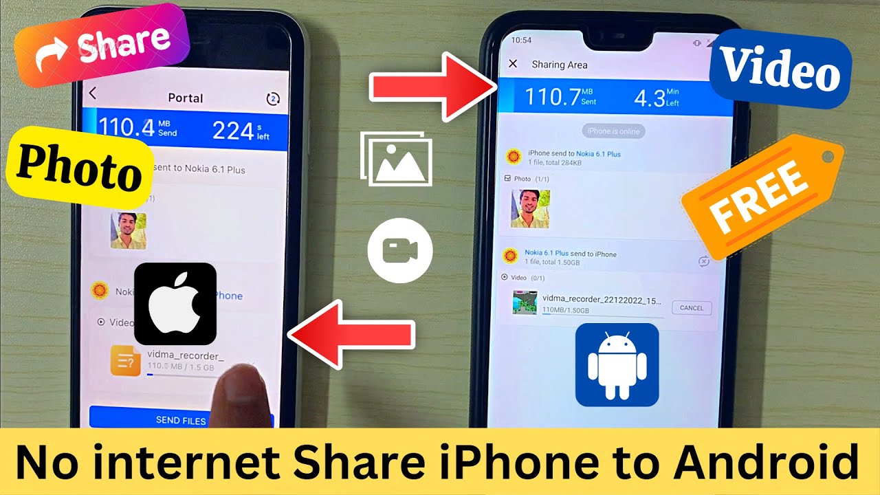 iPhone to Android file transfer without internet | how to transfer photo video iPhone to android
