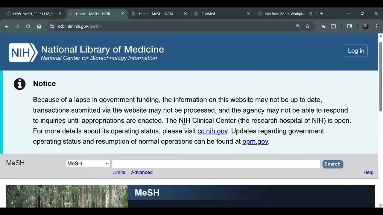 How PubMed Works: Medical Subject Headings (MeSH) November 12, 2025.