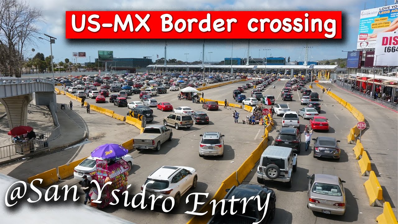 Pedestrian, street vendors, heavy traffic from the US-MX Border crossing at San Ysidro Port of entry