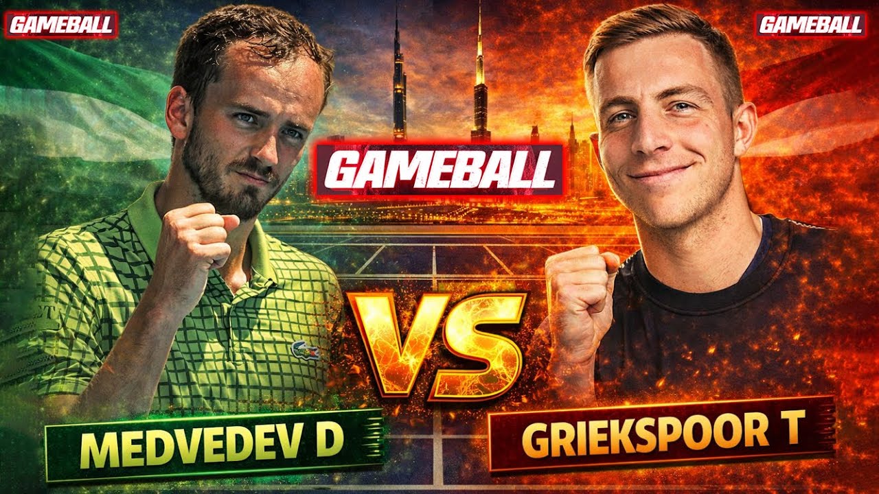 MEDVEDEV D VS GRIEKSPOOR T - FINALS • DUBAI UAE 2026  • LIVE Tennis Gameplay  Scorecard #gameplay