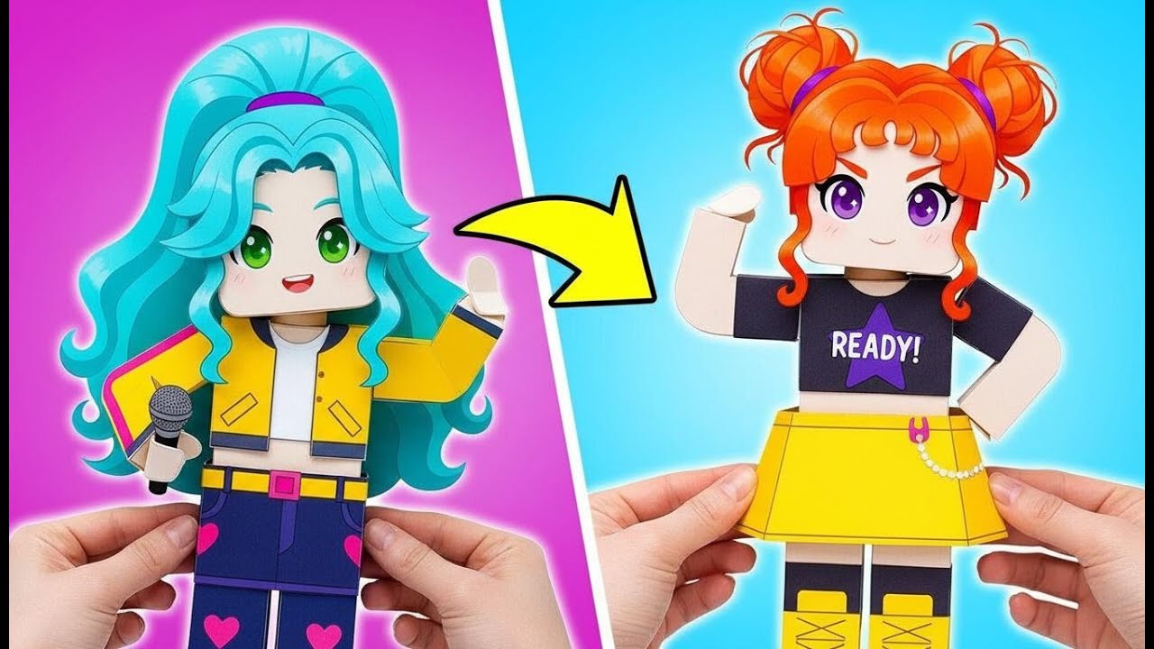 We Made GIANT K-Pop Demon Hunter Dolls! 😱✂️ Roblox Paper Craft