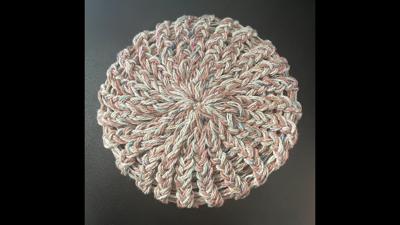 Loom knit a coaster with thinner yarn