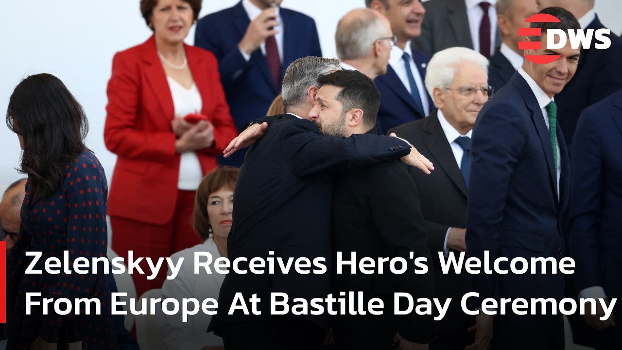 Zelenskiy Receives Grand Applause From EU And NATO Leaders At Bastille Day | DWS News | AC1F