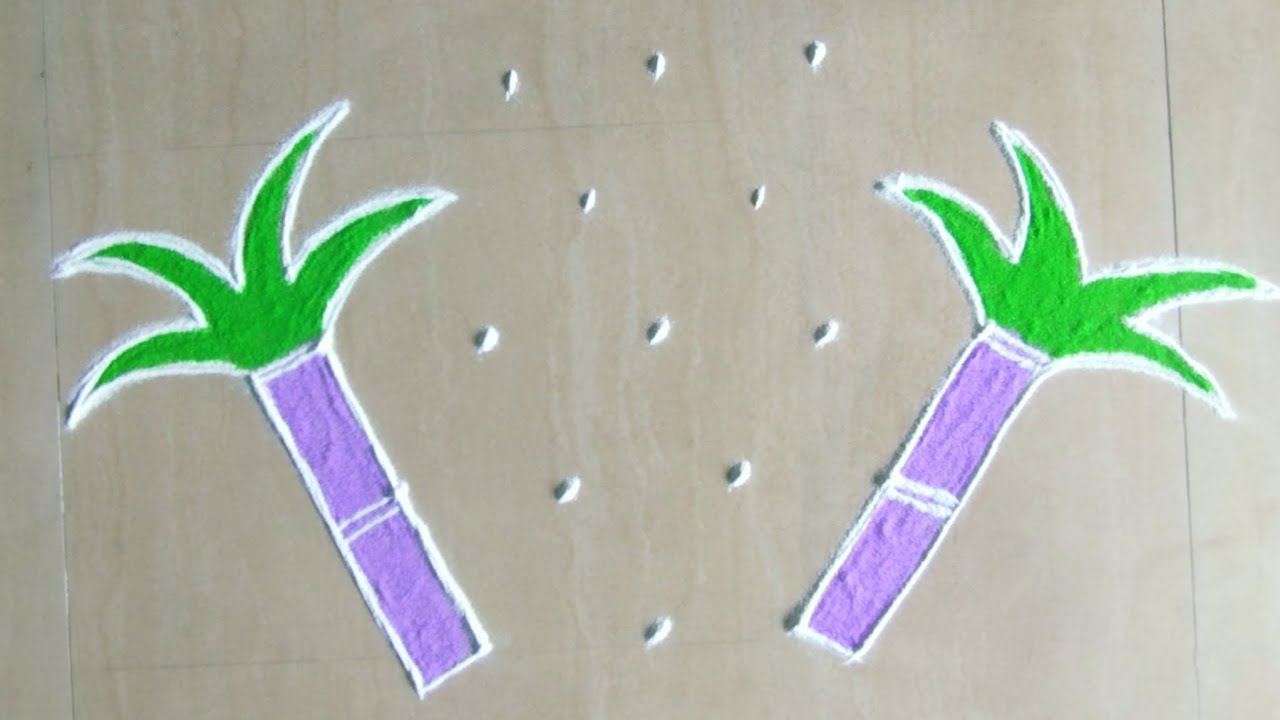 5x3 Pongal pot kolam rangoli | bhogi kundala Muggulu | bhogi kolams | 