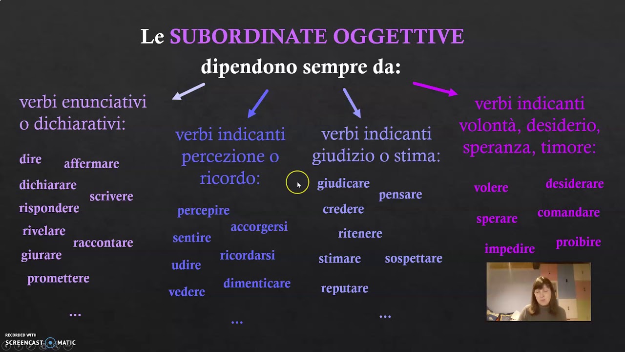 subordinate sostantive 2 oggettive