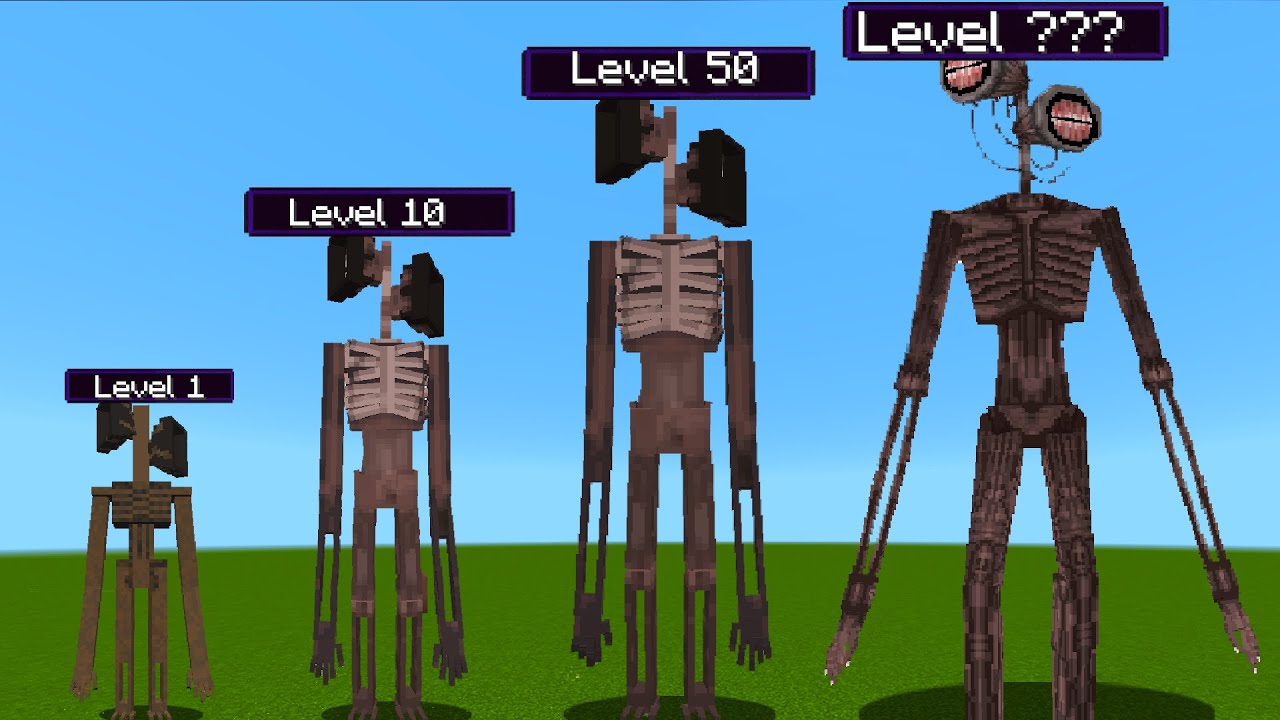 Every Siren Head Evolution vs Random Mobs! in Minecraft!