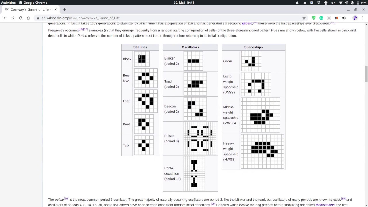 Conway's game of life in Matlab + code