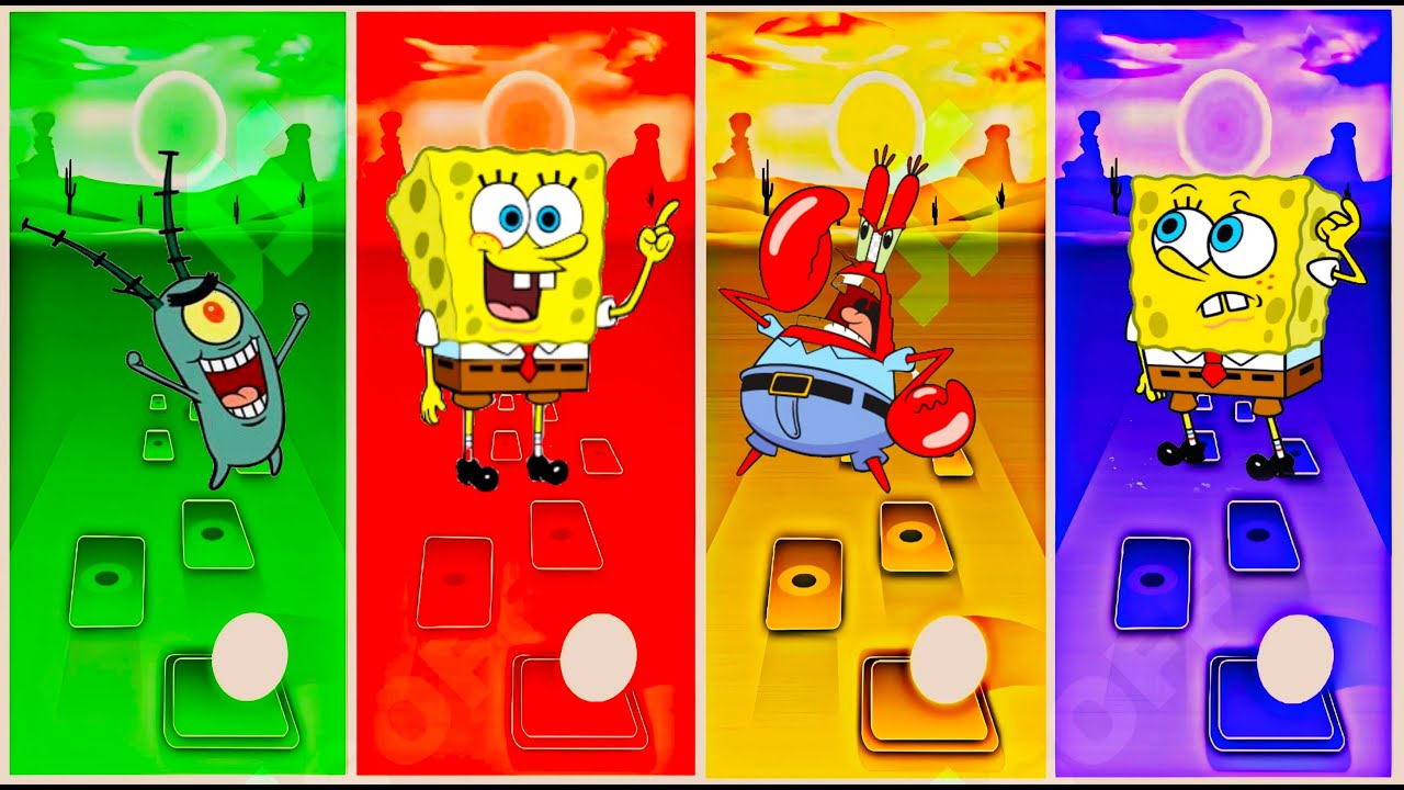Sandy Cheeks EXE 🆚 Plankton EXE 🆚 SpongeBob EXE 🆚 SpongeBob | Tiles Hop #23