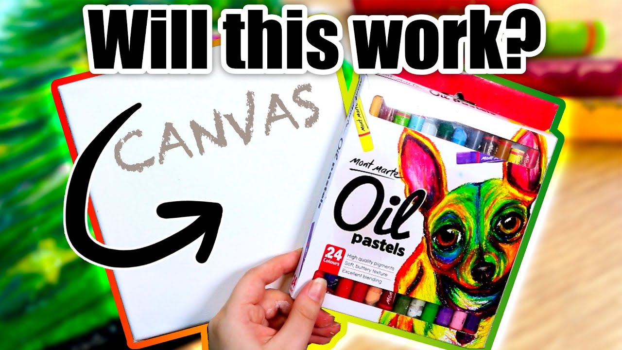 OIL PASTELS on a CANVAS.. Will This Work?! - ART CHALLENGE