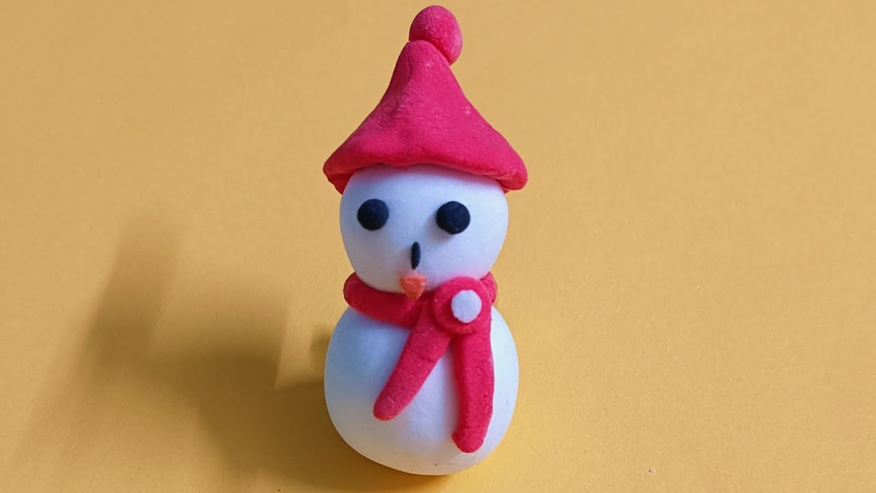 ☃️❤️How To Make A Snow Man With Clay☃️❤️ll DIY SNOWMAN MAKING 😊🤗