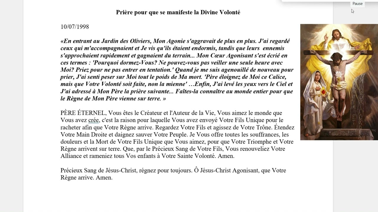 Prières mystiques de Jésus agonisant pour éloigner le mal de nos vies