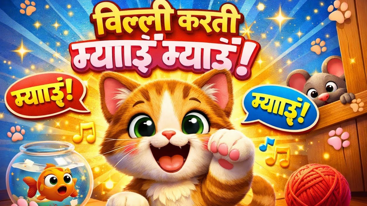 🐱 बिल्ली करती म्याऊं म्याऊं 😆 | Funny Cute Cat Rhymes for Kids | 3D Cartoon