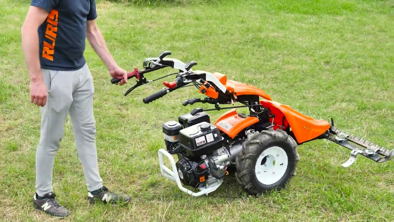 Noul Motocultivator Ruris 977. Test cu lama de cosire.