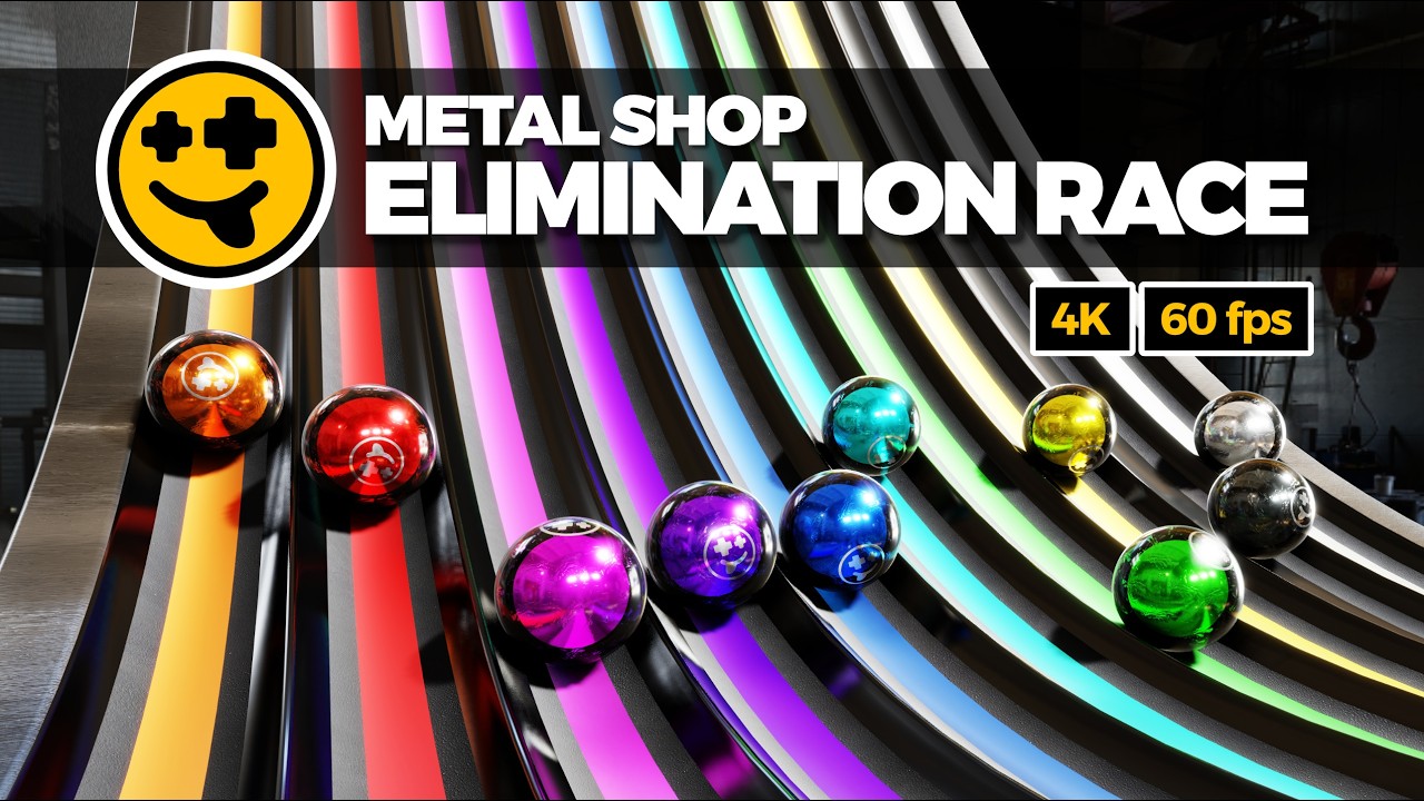 Metal Shop Elimination Race  | #marbles #marblerun #marblerace #asmr #sensory #physics #simulation