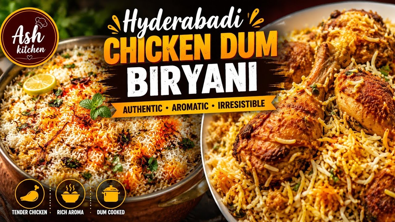 Hyderabadi chicken dum biryani 🤤😋||chicken biryani #biryani 
