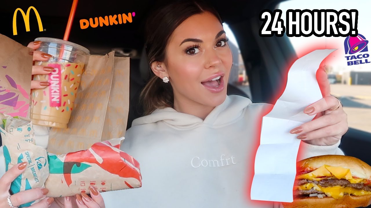 Letting The Person in FRONT of Me DECIDE What I Eat for 24 HOURS!