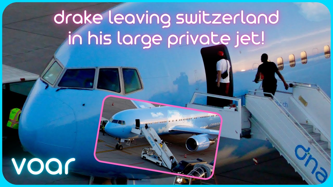 DRAKE IN ZURICH! -Fascinating Boeing 767 Private Jet departing Switzerland after concert
