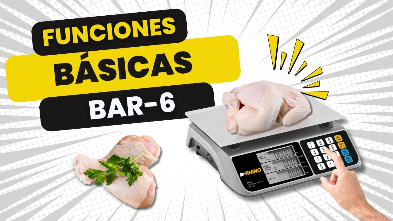 FUNCIONES BÁSICAS DE BASCULA BAR6 20 KILOS