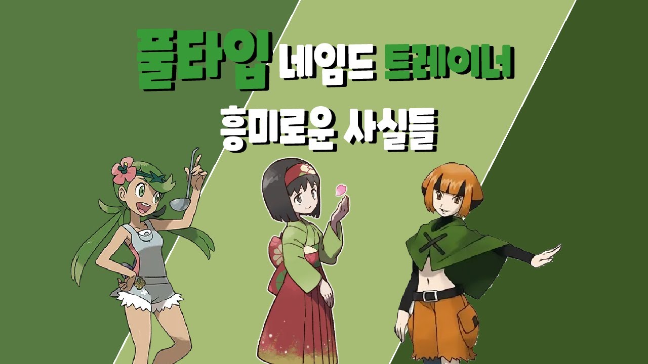 풀타입 네임드 트레이너 흥미로운 사실들#포켓몬#설명