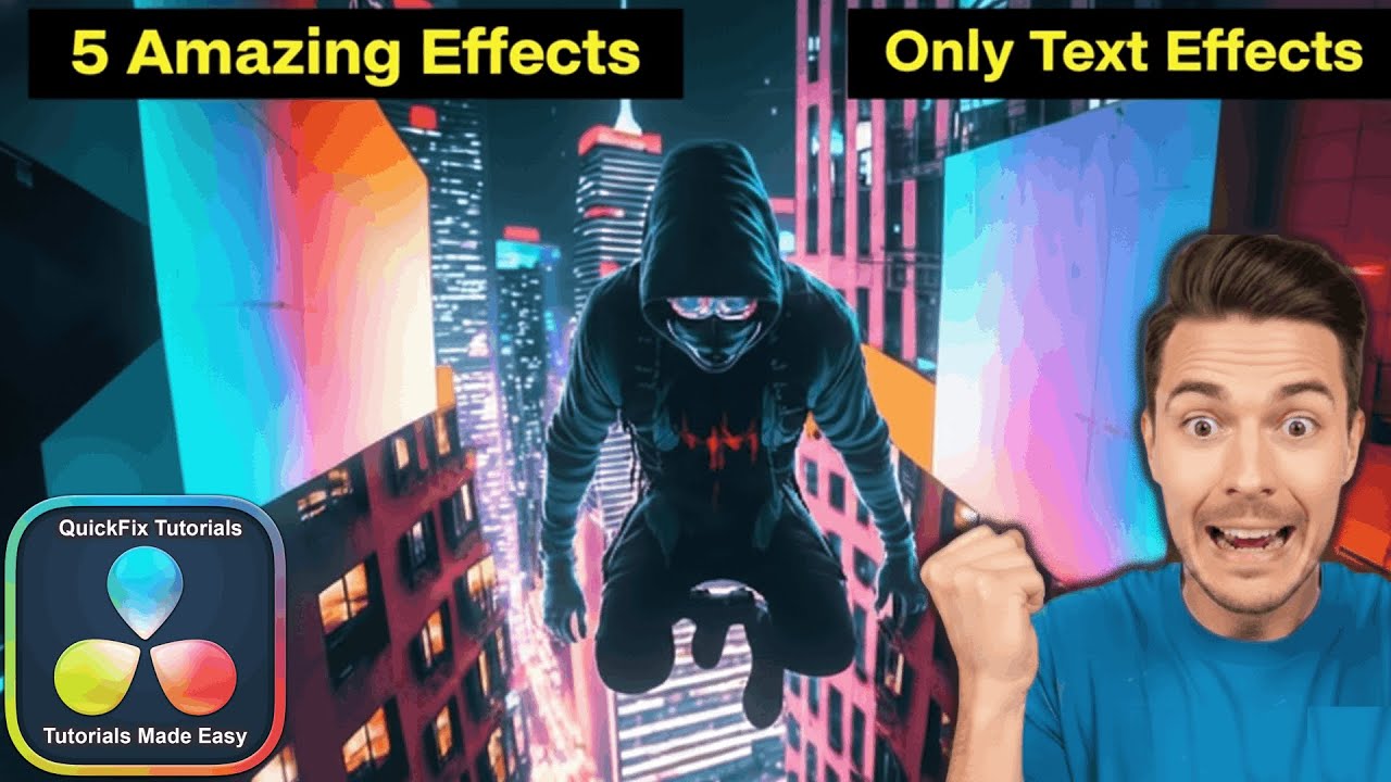 5 Amazing Text Effects in DaVinci Resolve | Beginner Tutorial