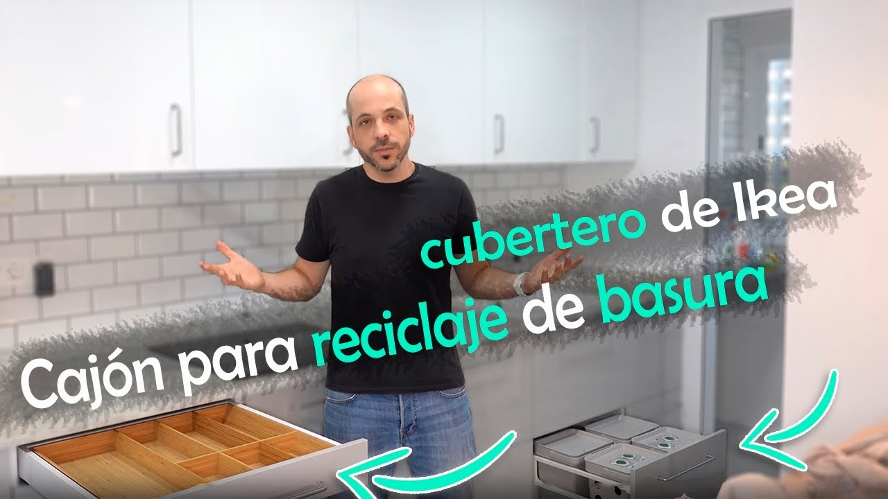 Cajón para reciclaje de basura de Ikea + cubertero de Ikea |4K|Español