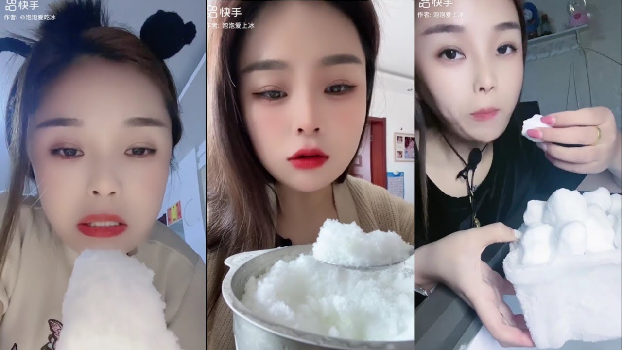 [BitesOnly] || Requested Girl Freezer Frost Squeaky Ice Eating Asmr 😍🤤 ||