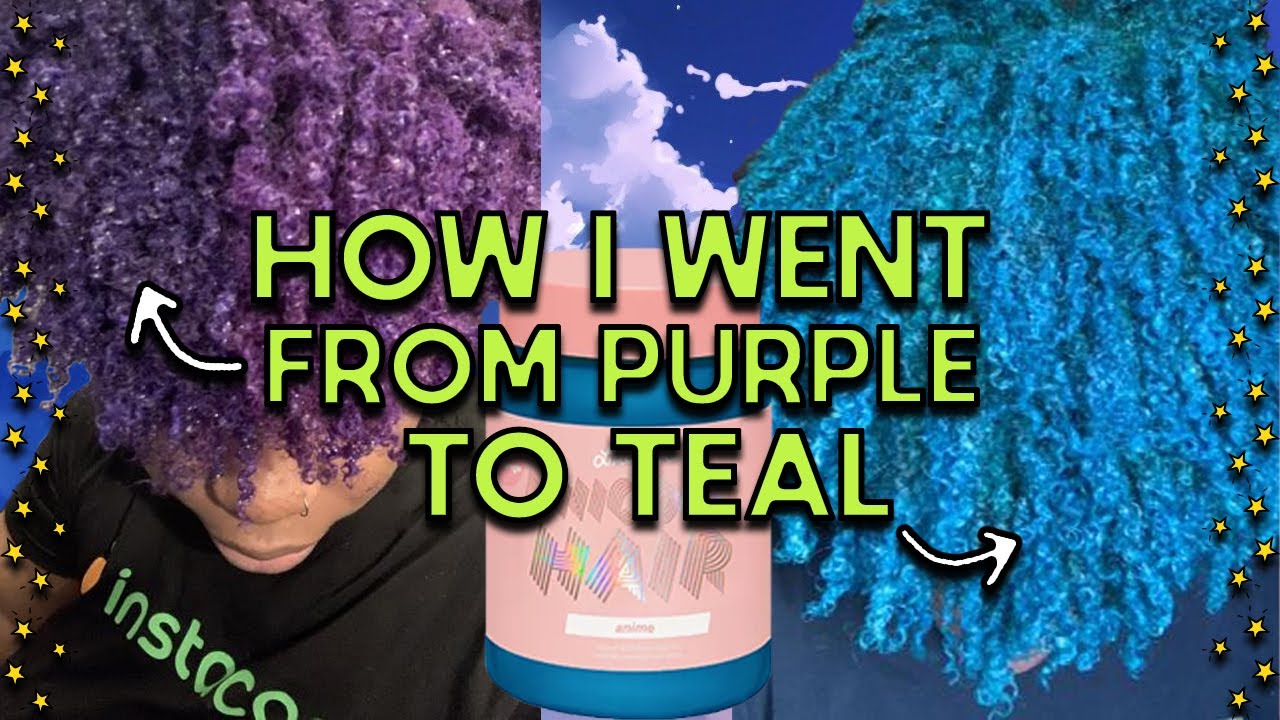 I dyed my Natural Hair Teal using Anime from LIME CRIME