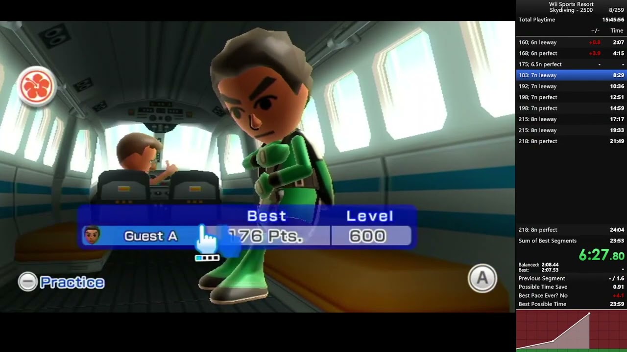 [FWR] Wii Sports Resort Skydiving Pro Class PB 10:36