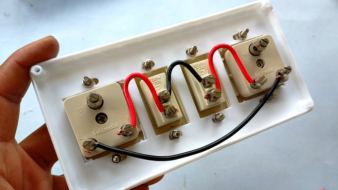 Full details of  Extension box wiring and fitting | Switches assembling + wiring |5pin socket wiring