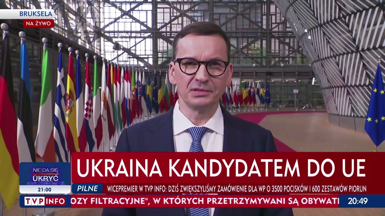 Premier Morawiecki: Ukraina uzyskała status kandydata do UE; to historyczny dzień dla Europy