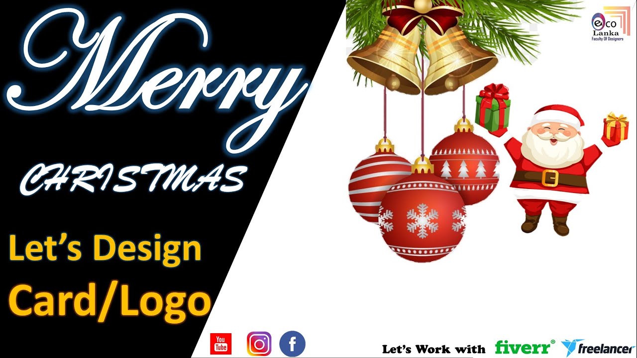 Design Beautiful Christmas Card Logo Using PPT PowerPoint Tutorial