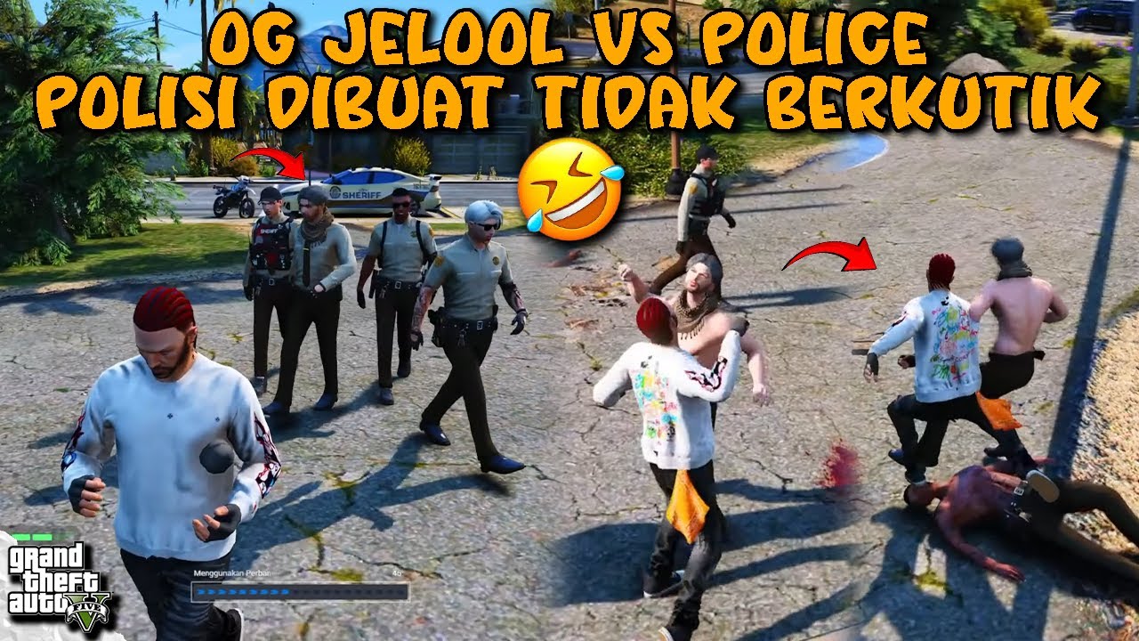 KETUA GANGSTER VS 4 POLISI !! OG JELOOL BIKIN POLISI TIDAK BERKUTIK WKWK😂