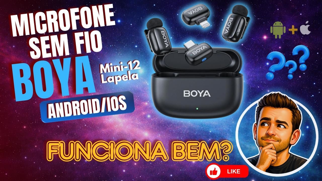 Microfone Sem Fio BOYA - para Android e iPhone - é BOM? Funciona bem?  | Vale a Pena? 🎤📱