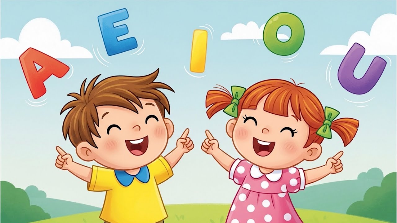 The Vowel Song | Best Phonics | Learn A E I O U Alphabets with Examples | Kids Songs | The Vowel Fam