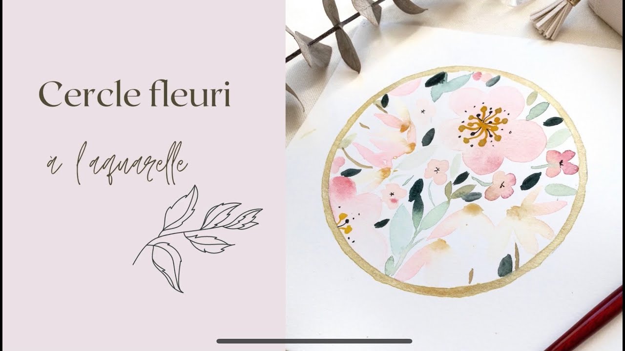 Cercle fleuri à l'aquarelle