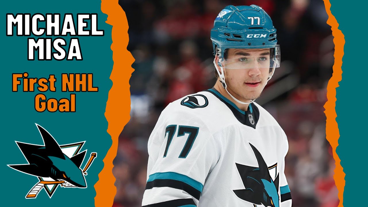 Michael Misa #77 (San Jose Sharks) first NHL goal Oct 26, 2025