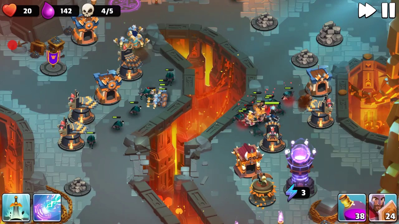 Castle Creeps TD - Chapter 11 Level 43-Burning Chasm 3 Stars