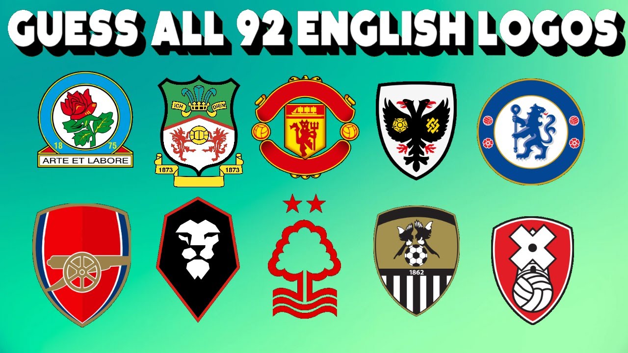 All 92 English Football Logos Quiz | Premier League to League Two + 8 Non-League | 100 Club Logos