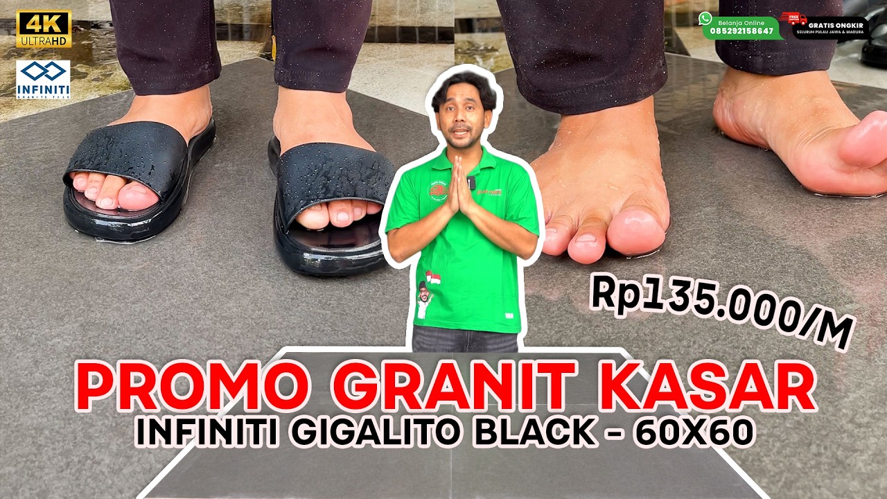 GRANIT KASAR, INFINITI GIGALITO BLACK - 60X60, KW 1 - Rp135.000/M | UNTUK AREA BASAH & KAMAR MANDI