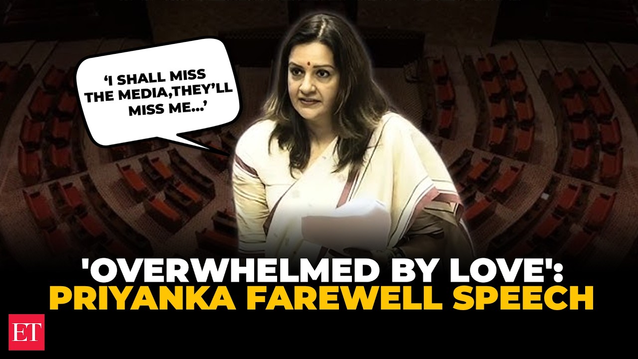 ‘It’s just a pause, I shall be back’: Priyanka Chaturvedi’s emotional farewell speech in Rajya Sabha