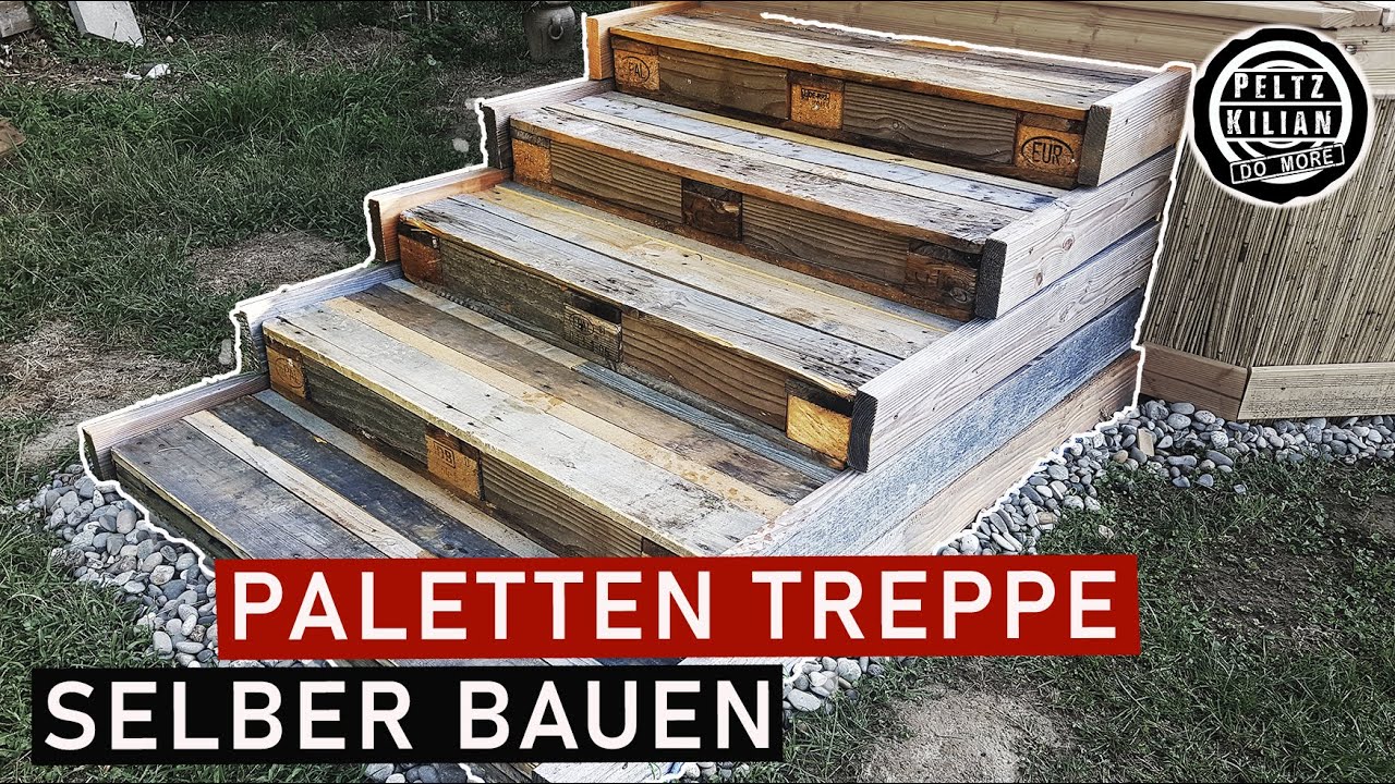 Treppe aus Holz selber bauen | Holztreppe Anleitung | Paletten Treppe | DIY | upcyling