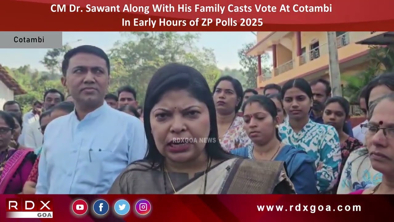 CM Dr. Sawant Along With His Family Casts Vote at Cotambi in Early Hours of ZP Polls 2025