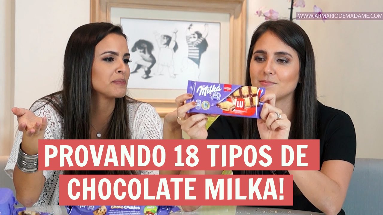 Provando diferentes tipos de chocolate MILKA - Armário de Madame